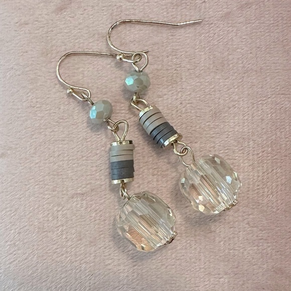 Boho Chic Set of 3 Statement Earrings Tortoise Shell Resin, Glass, Rhinestones - Picture 5 of 13